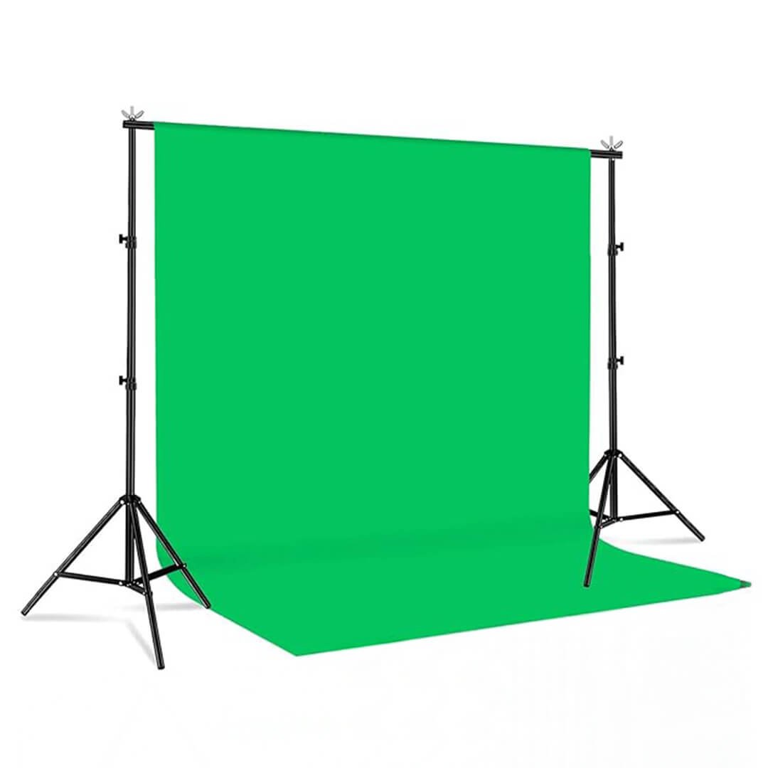 מתקן רקעים לצילום – עם בד ירוק לדוגמה